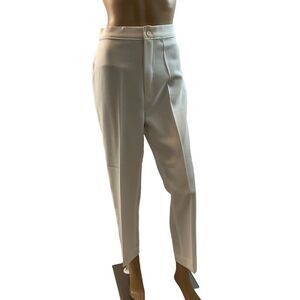 Women's White Straight Leg Ankle Pants. Size Large